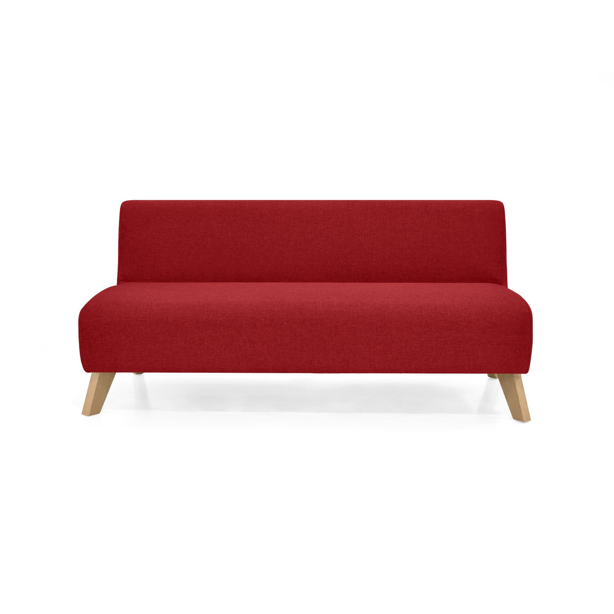 Sofá Oslo Rojo Duster y Matiz Natural 150x70cm de Tres Puestos sin Apoya Brazos