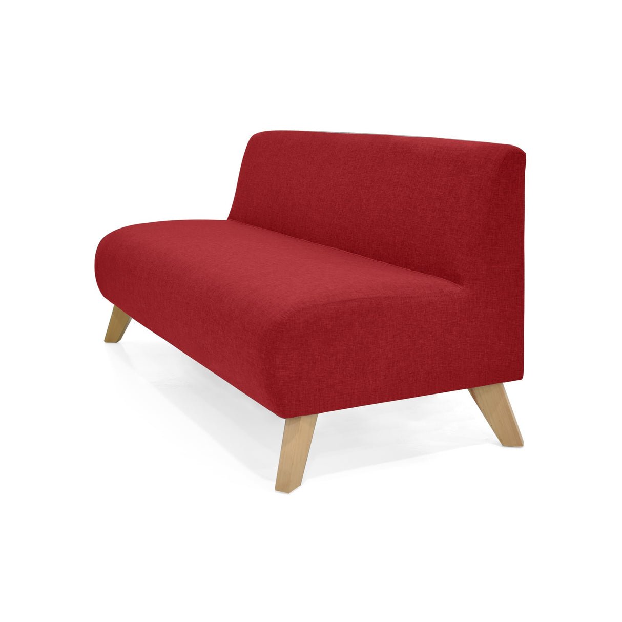 Sofá Oslo Rojo Duster y Matiz Natural 150x70cm de Tres Puestos sin Apoya Brazos