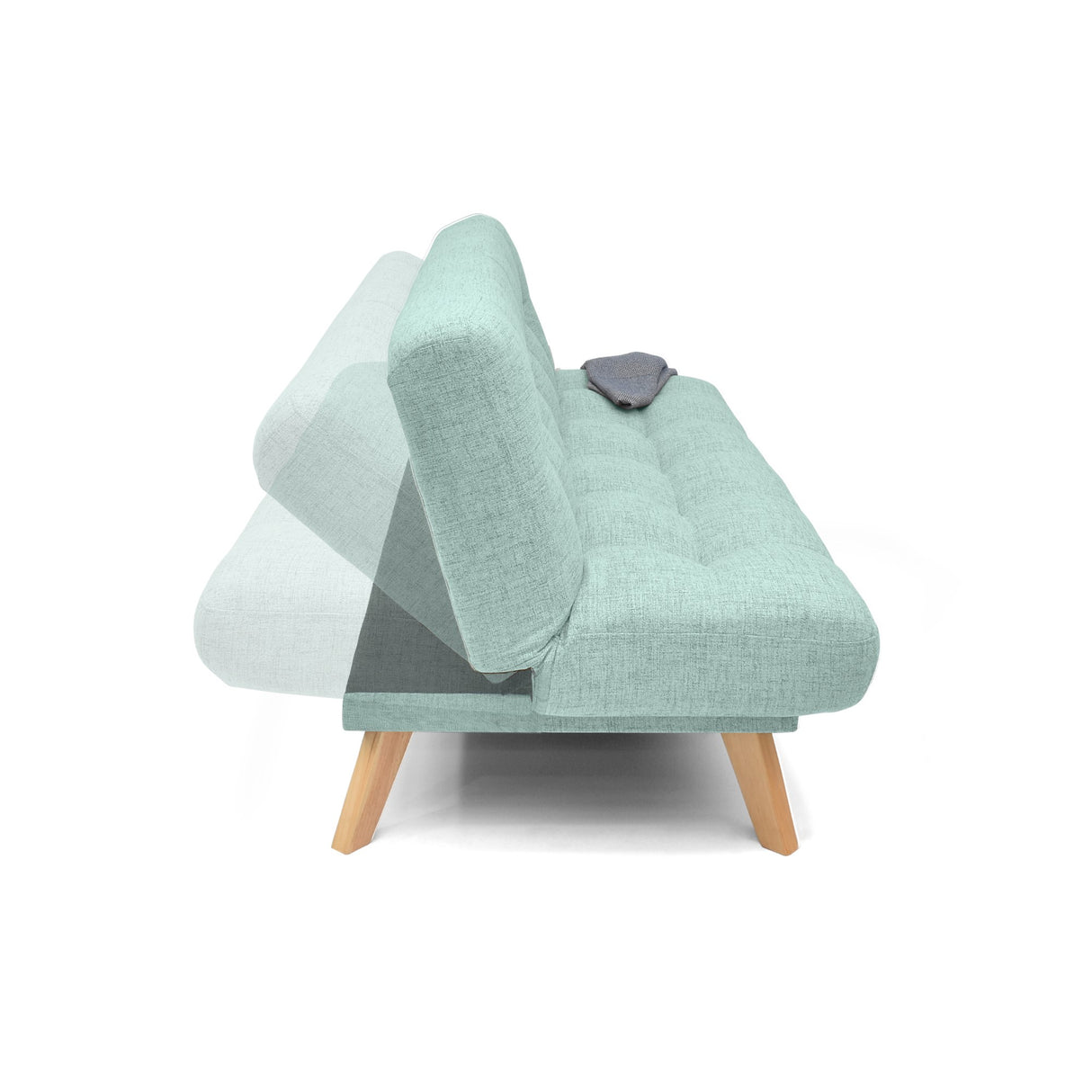 Sofá Cama Porto Aqua Dicosta y Matiz Natural 182x85cm de Tres Puestos Reclinable sin Apoya Brazos