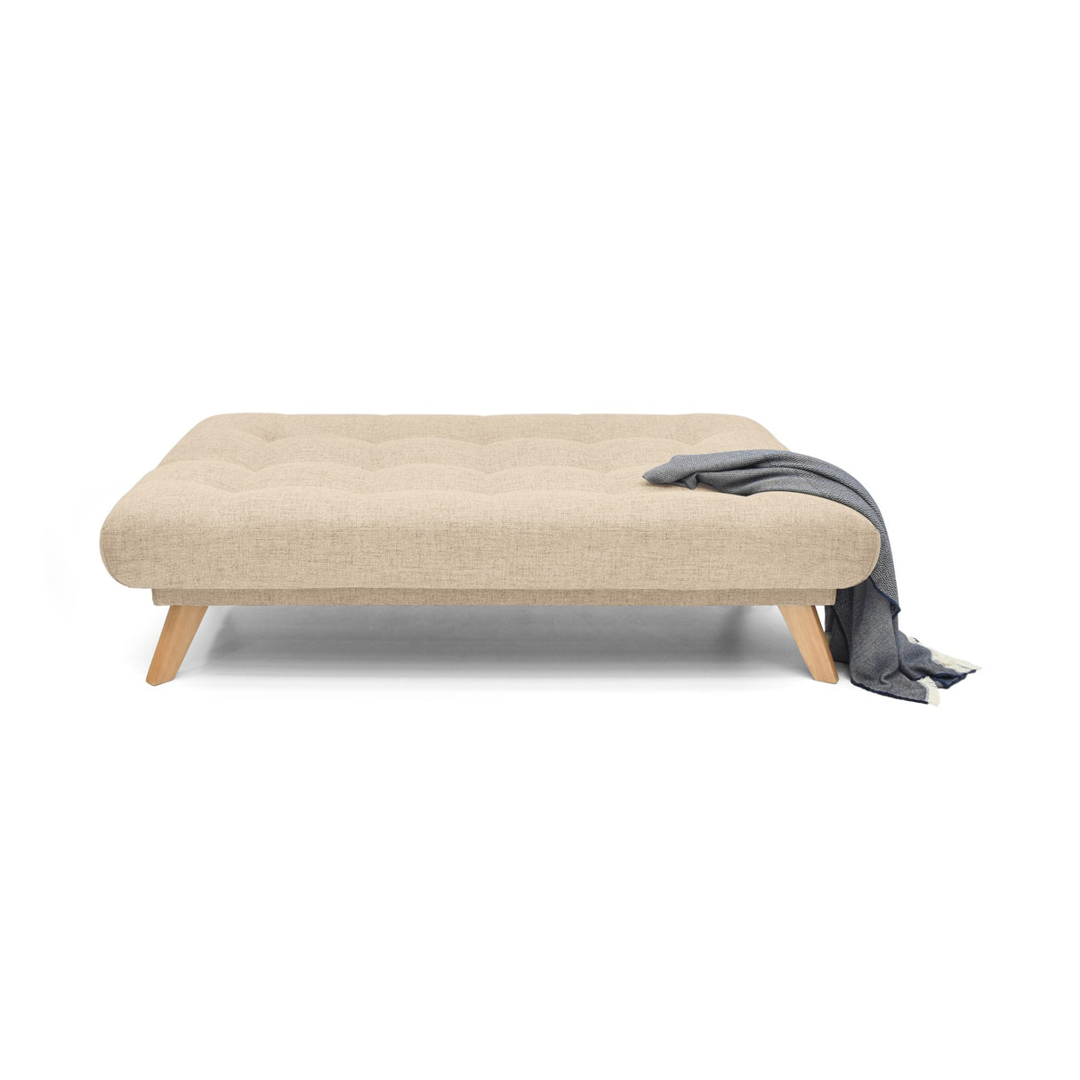 Sofá Cama Porto Beige Dicosta y Matiz Natural 182x85cm de Tres Puestos Reclinable sin Apoya Brazos