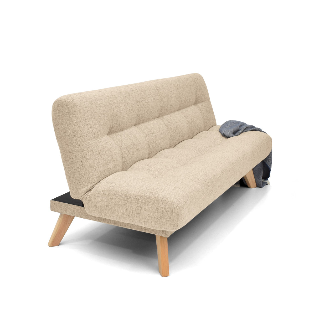Sofá Cama Porto Beige Dicosta y Matiz Natural 182x85cm de Tres Puestos Reclinable sin Apoya Brazos