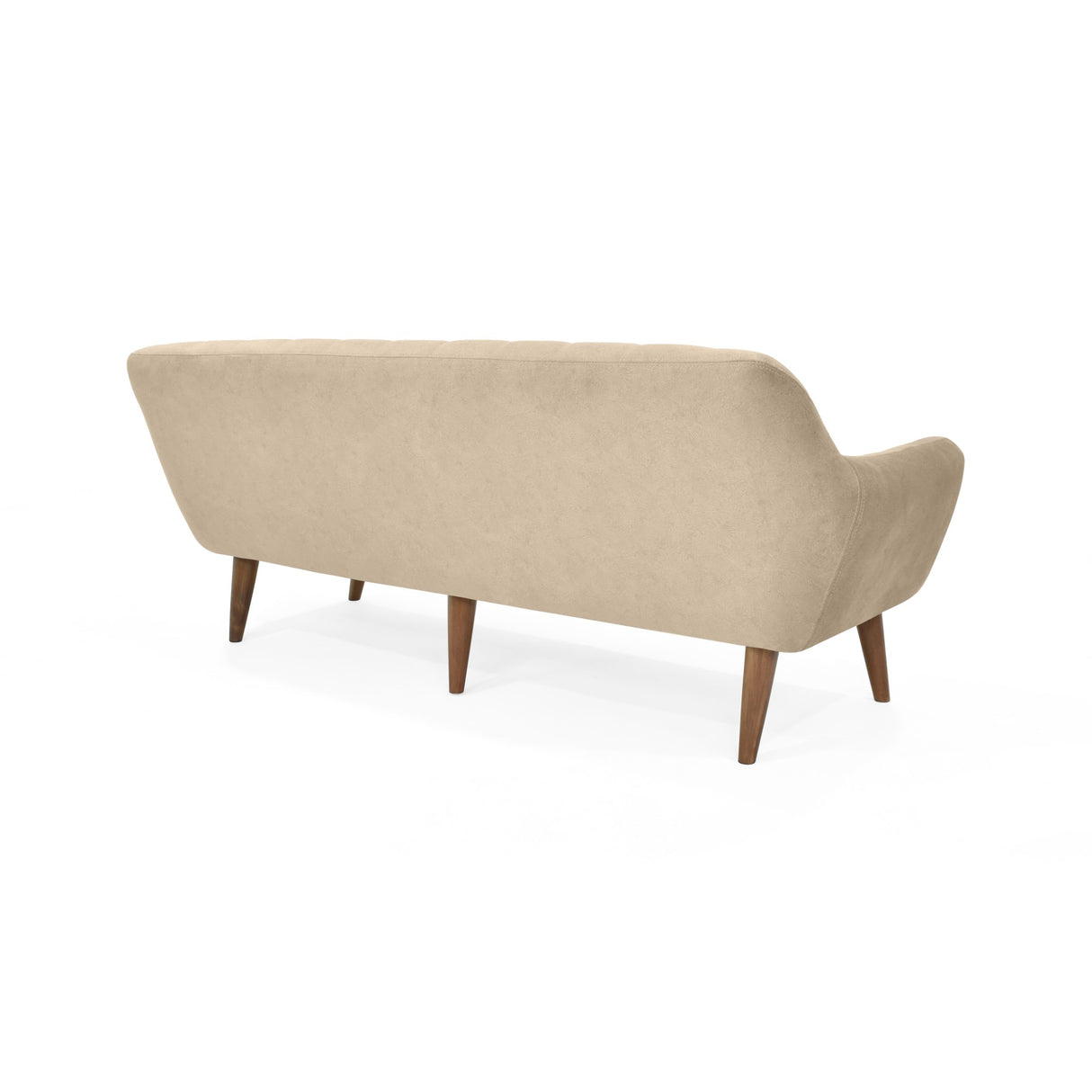 Sofá Roma Beige Sky y Matiz Caoba 194x78cm de Tres Puestos con Apoya Brazos