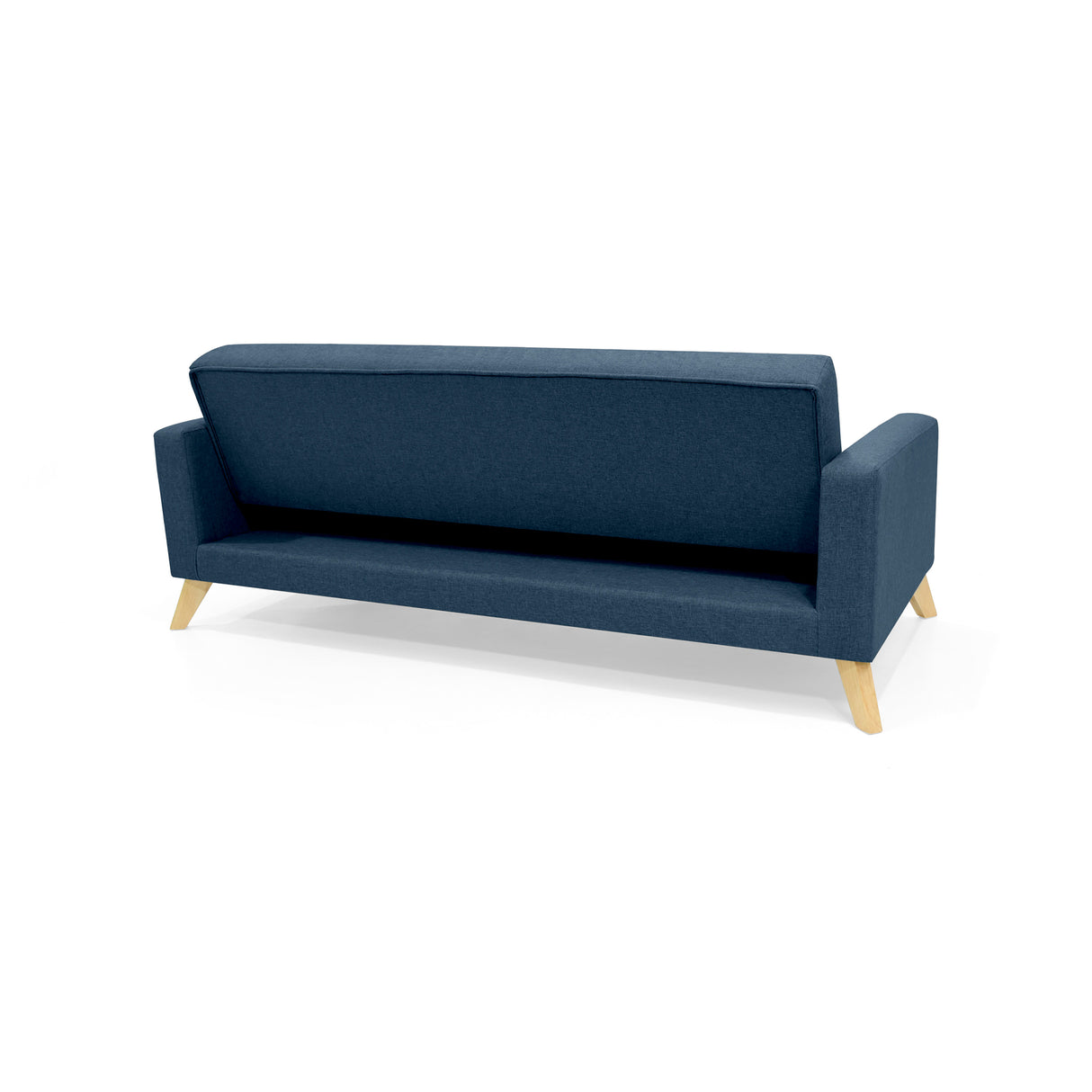 Sofá Cama Sion Plomo Eureka y Matiz Natural 206x82cm de Tres Puestos Reclinable con Apoya Brazos