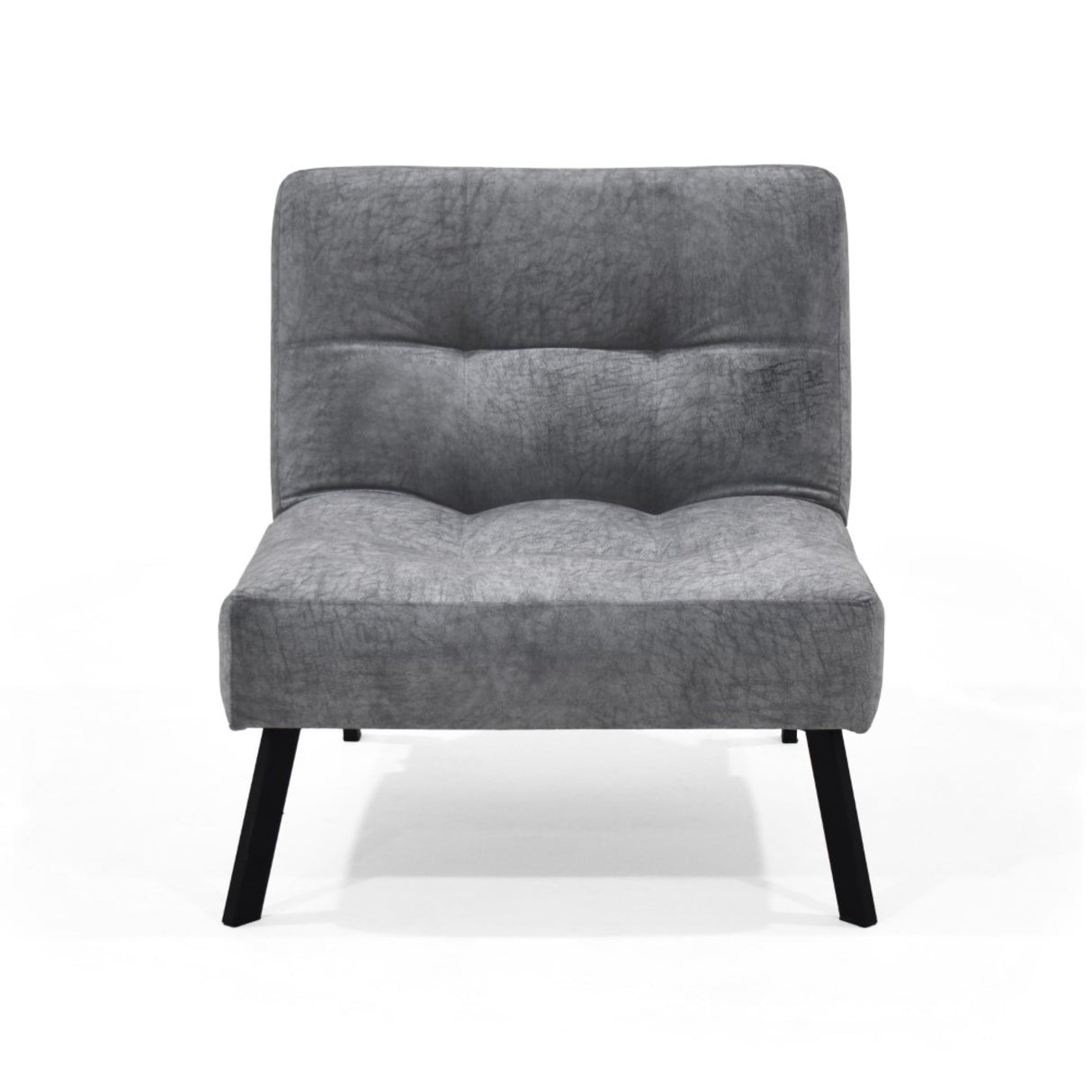 Poltrona Togo Gris Sky y Metálico Negro 75x79cm de Un Puesto Reclinable sin Apoya Brazos