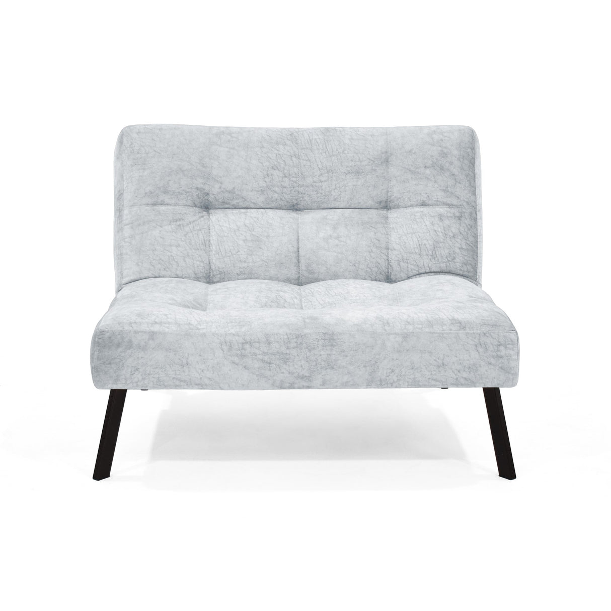 Sofá Togo Plata Sky y Metálico Negro 104x79cm de Dos Puestos Reclinable sin Apoya Brazos