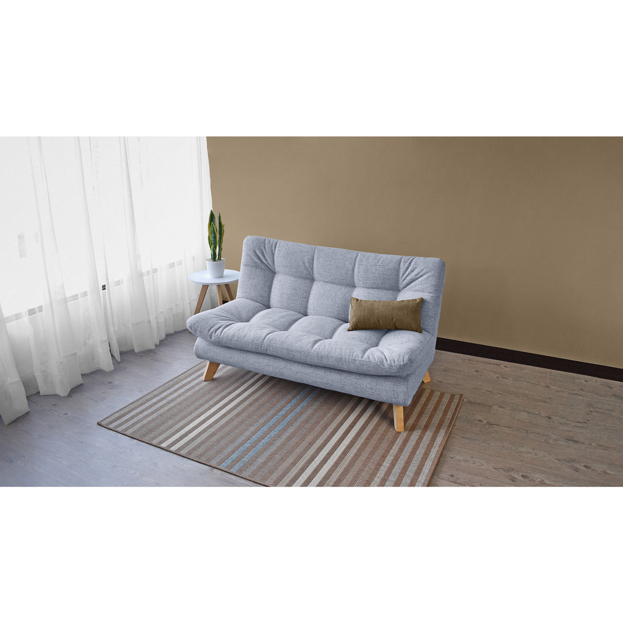 Sofá Toulouse Acero Dicosta y Matiz Natural 140x80cm de Dos Puestos sin Apoya Brazos