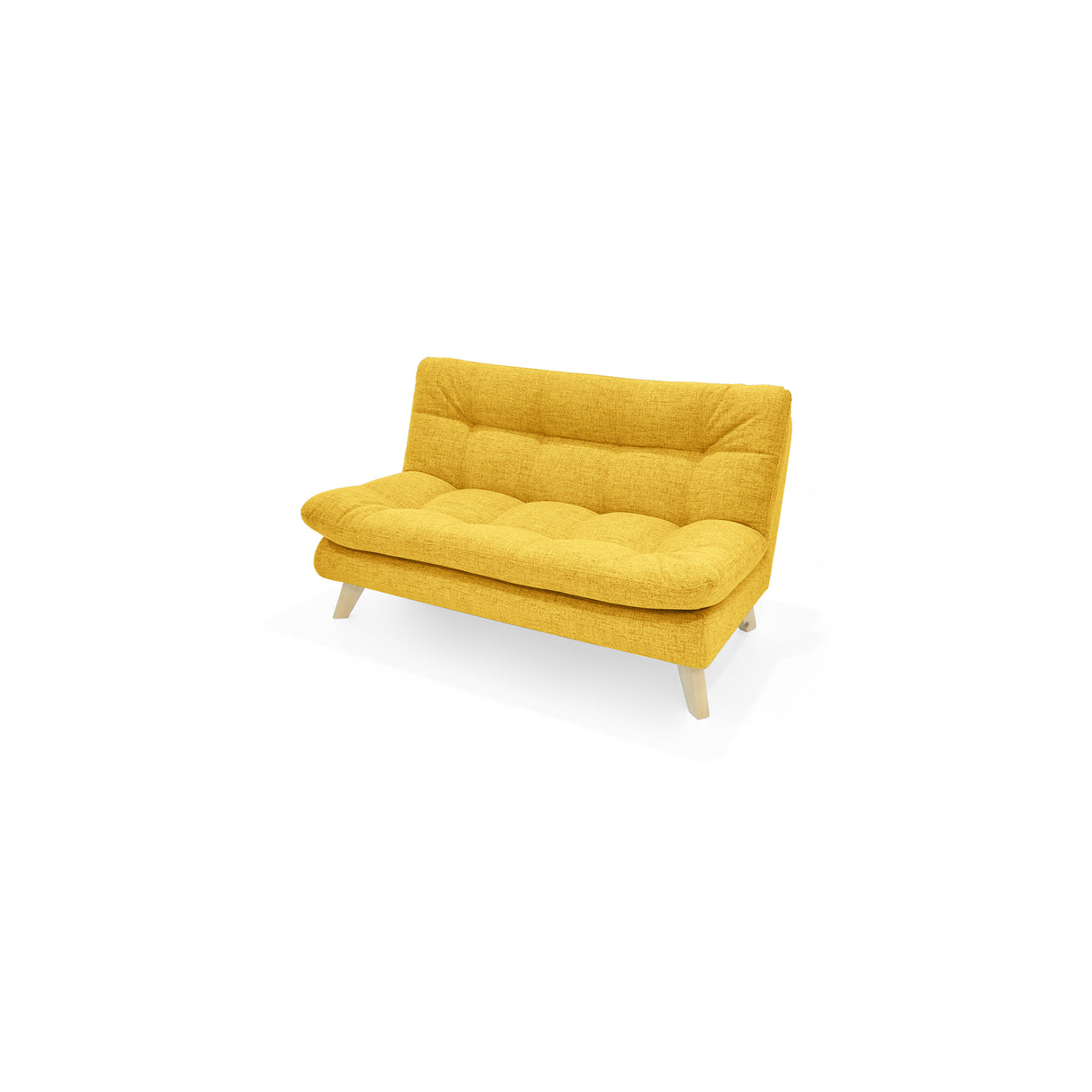 Sofá Toulouse Mostaza Dicosta y Matiz Natural 140x80cm de Dos Puestos sin Apoya Brazos