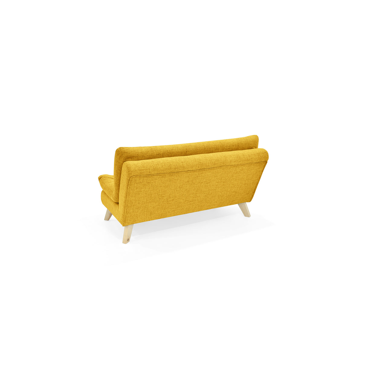 Sofá Toulouse Mostaza Dicosta y Matiz Natural 140x80cm de Dos Puestos sin Apoya Brazos