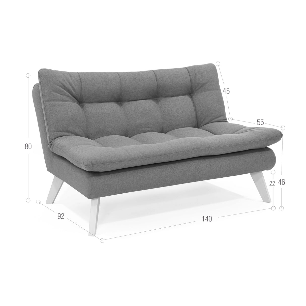 Sofá Toulouse Beige Duster y Matiz Caramelo 140x80cm de Dos Puestos sin Apoya Brazos