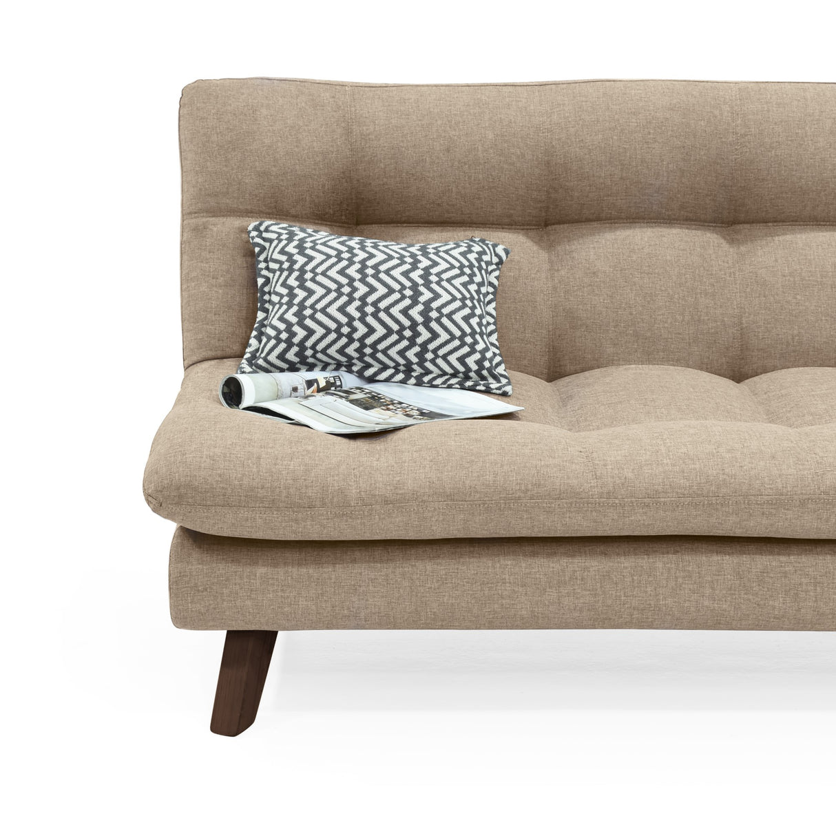 Sofá Toulouse Beige Duster y Matiz Caramelo 140x80cm de Dos Puestos sin Apoya Brazos