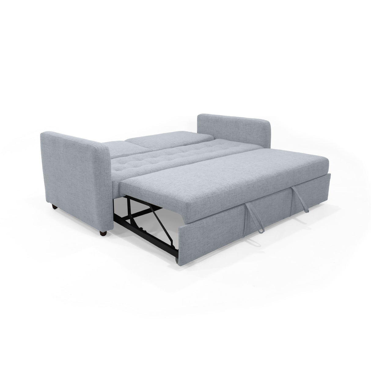 Sofá Cama Uganda Acero Dicosta y Matiz Caramelo 192x87cm de Tres Puestos con Apoya Brazos