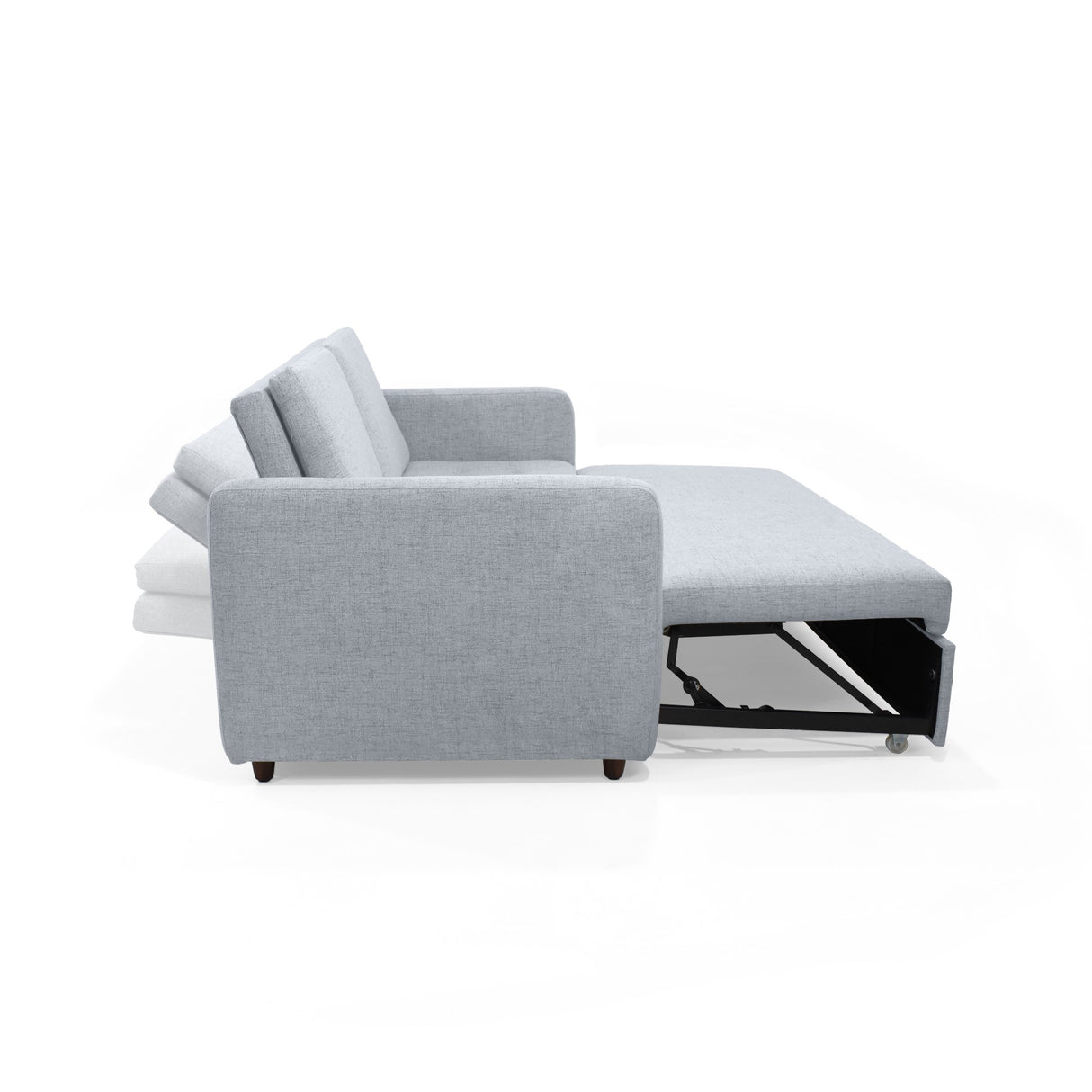 Sofá Cama Uganda Acero Dicosta y Matiz Caramelo 192x87cm de Tres Puestos con Apoya Brazos