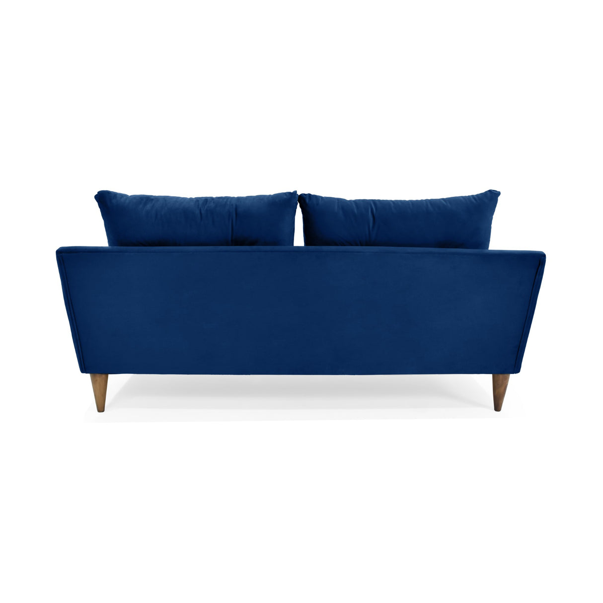 Sofá Verge Azul Denver y Matiz Caoba 190x90cm de Tres Puestos con Apoya Brazos