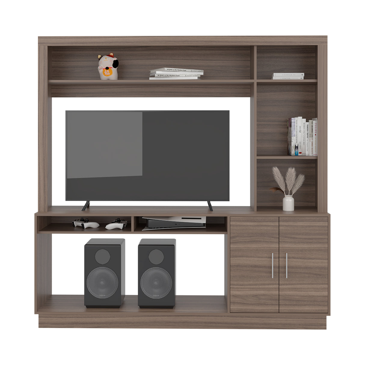 Centro de Entretenimiento Cantabria Avellana 180x180cm Para TV Hasta 55 Pulgadas con Un Cajón
