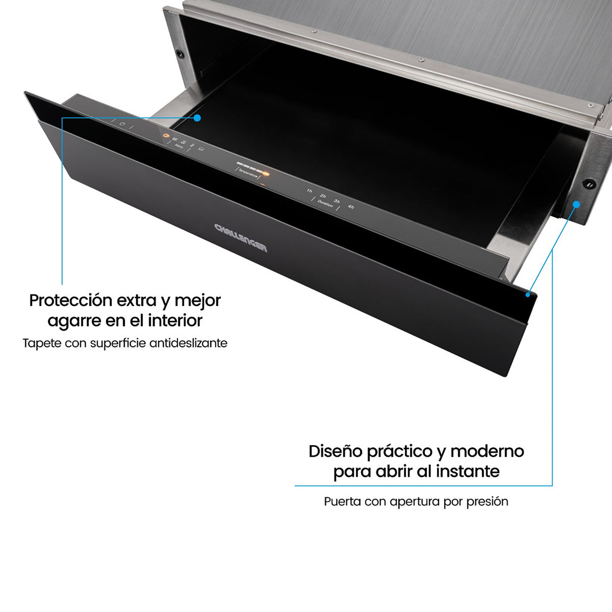 Calentador de Platos Challenger Gris Mate 59.5x12.8cm 220 Voltios