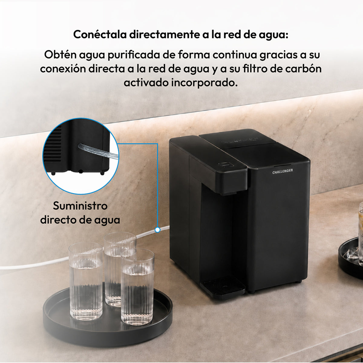 Fabricador de Hielo Challenger Negro 32.2x35.4cm 110 Voltios con Dos Funciones Preconfiguradas