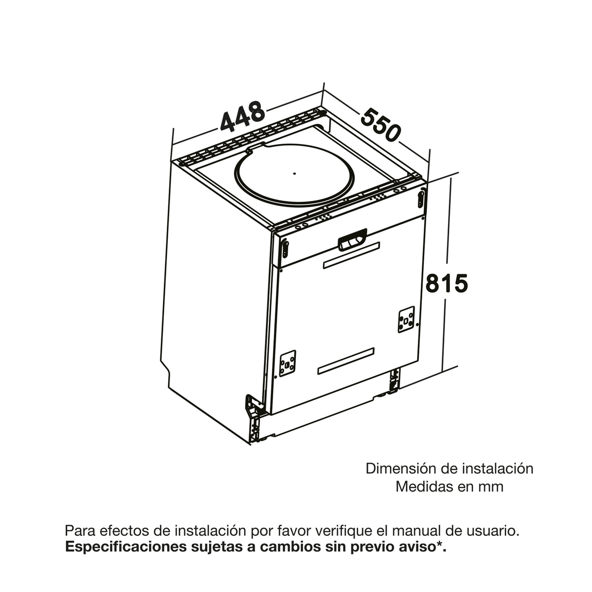 Lavavajillas Challenger Acero 44.8x81.5cm 110 Voltios con Seis Funciones Preconfiguradas