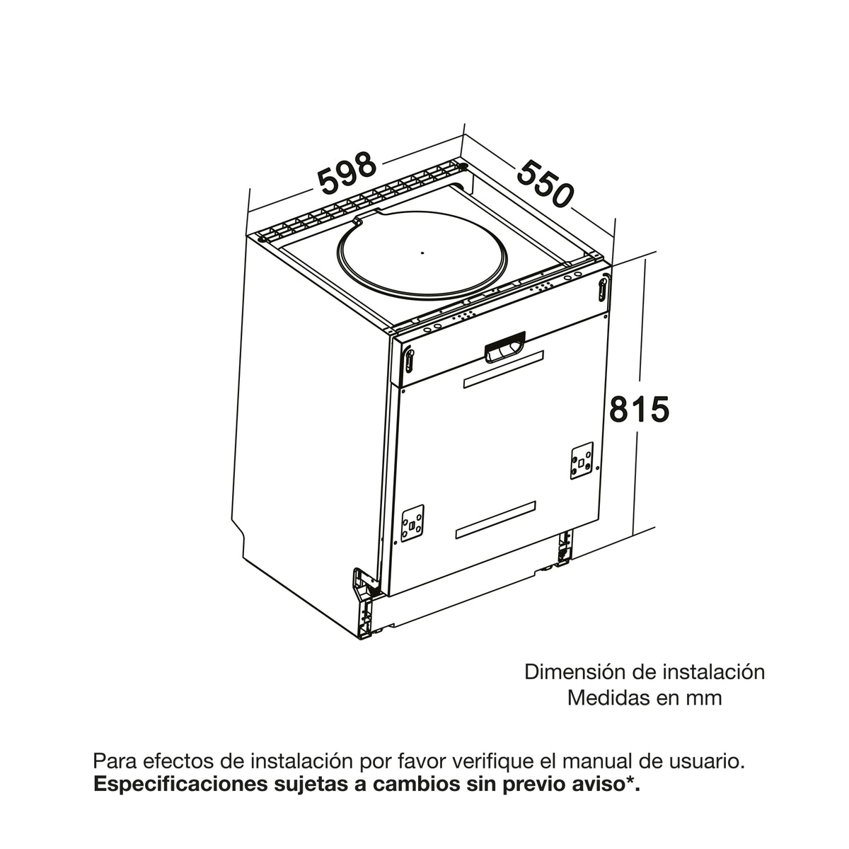 Lavavajillas Challenger Acero 59.8x81.5cm 110 Voltios con Ocho Funciones Preconfiguradas