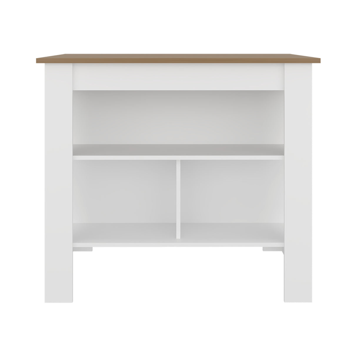 Isla de Cocina Cala Blanco Fresno 103x90cm con Un Entrepaño y Tres Compartimientos