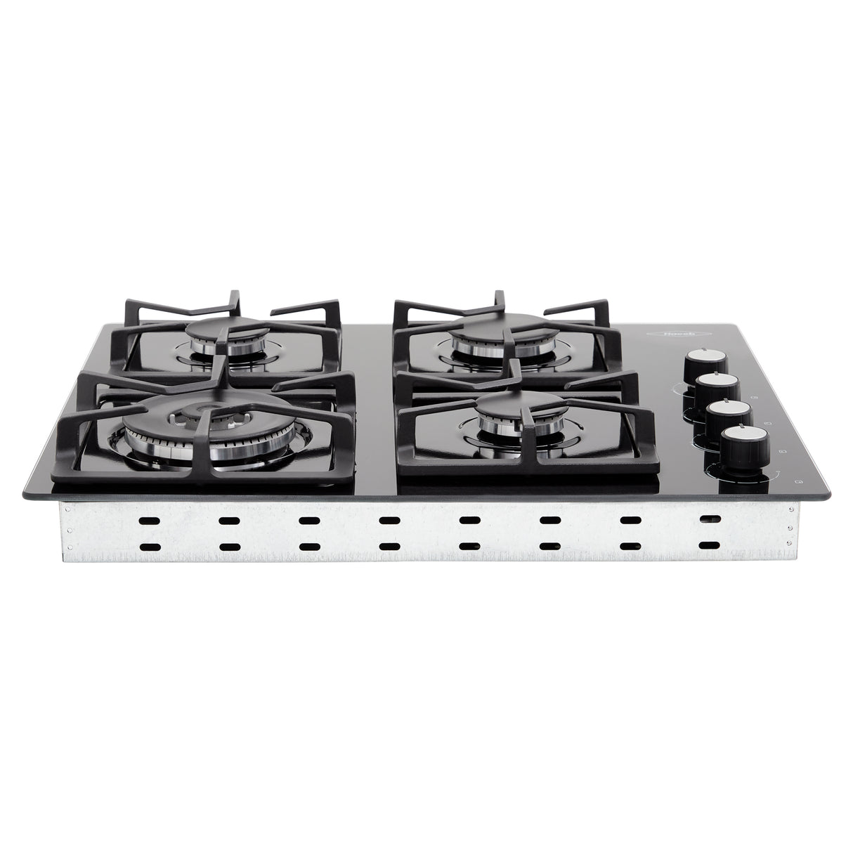 Estufa de Empotrar Haceb Tandoori Cristal Negro 60x51cm 110 Voltios para Gas Natural con Cuatro Quemadores