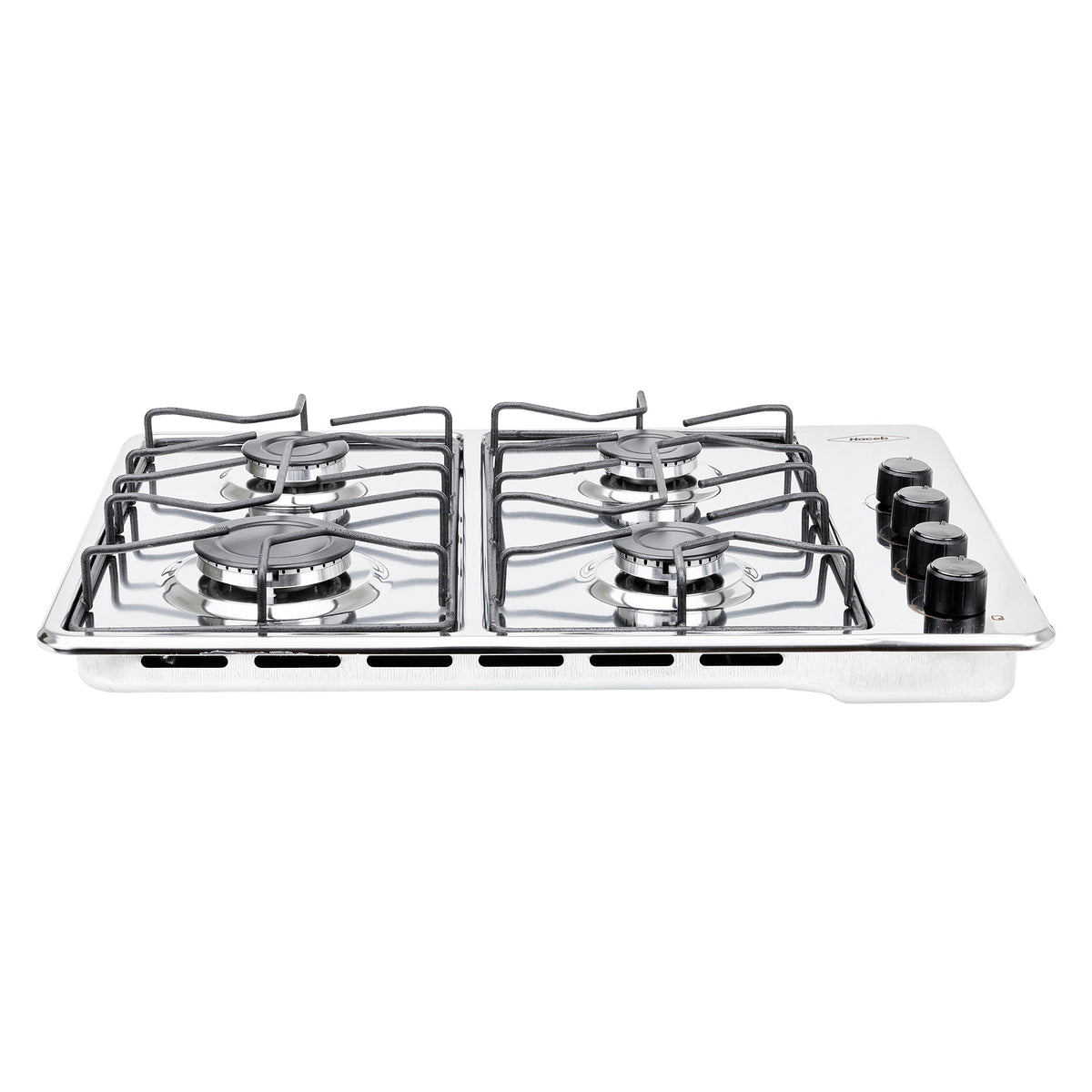 Estufa de Empotrar Haceb Alambrón Inox 60x43cm 110 Voltios para Gas Propano con Cuatro Quemadores