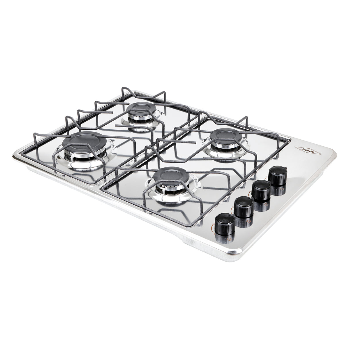 Estufa de Empotrar Haceb Alambrón Inox 60x43cm 110 Voltios para Gas Propano con Cuatro Quemadores