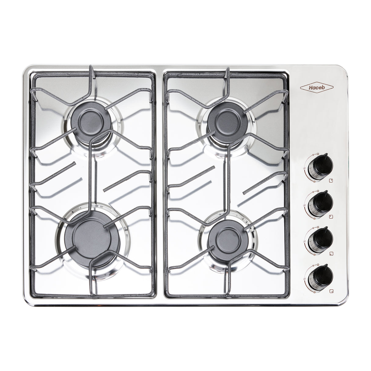 Estufa de Empotrar Haceb Alambrón Inox 60x43cm 110 Voltios para Gas Propano con Cuatro Quemadores