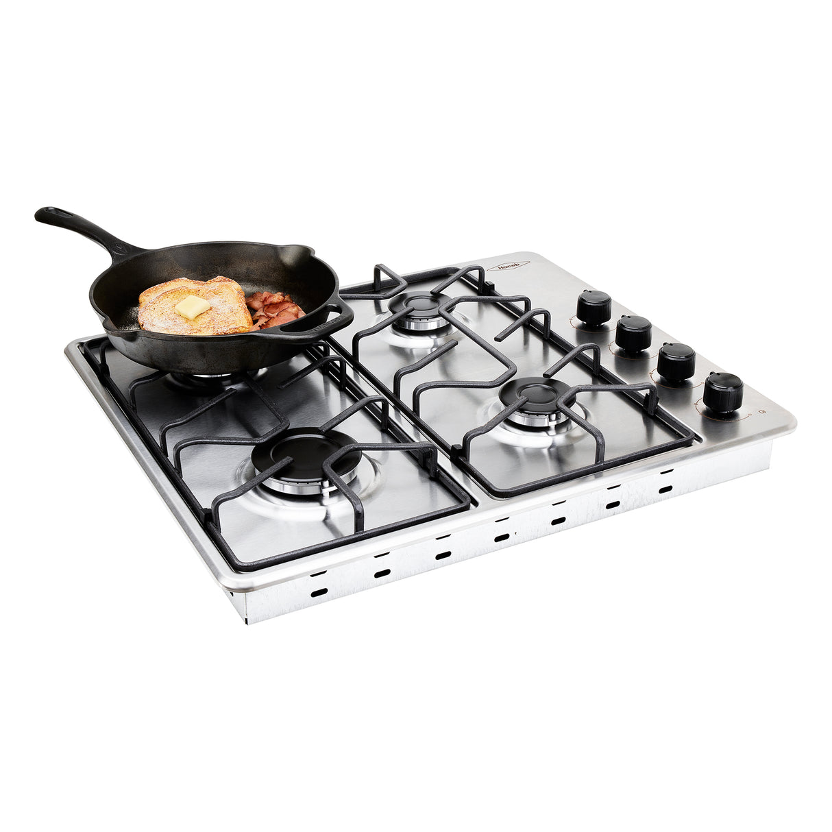 Estufa de Empotrar Haceb Platina Inox 60x51cm 110 Voltios para Gas Propano con Cuatro Quemadores