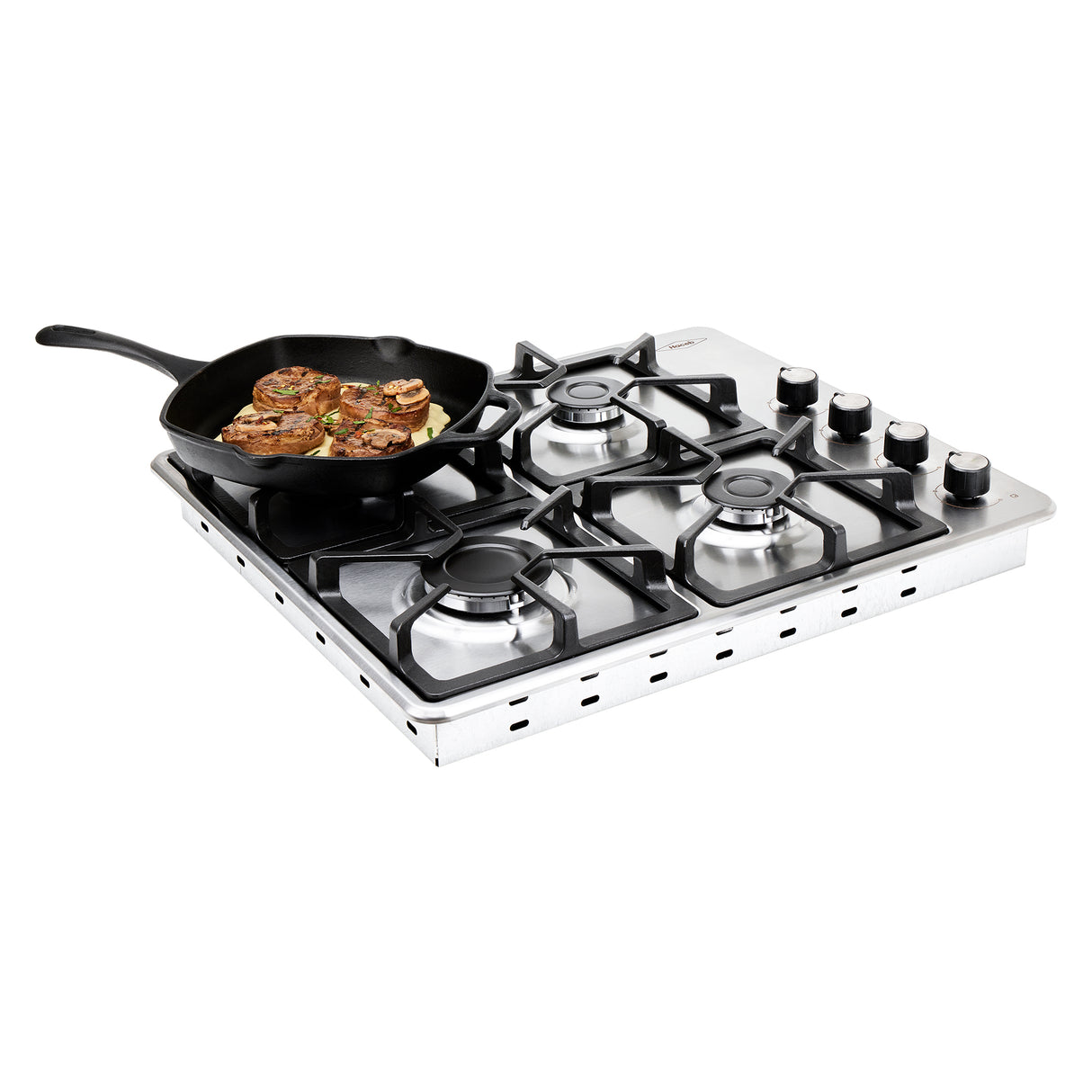 Estufa de Empotrar Haceb Tandoori Hierro Fundido Inox 60x52cm 110 Voltios para Gas Propano con Cuatro Quemadores