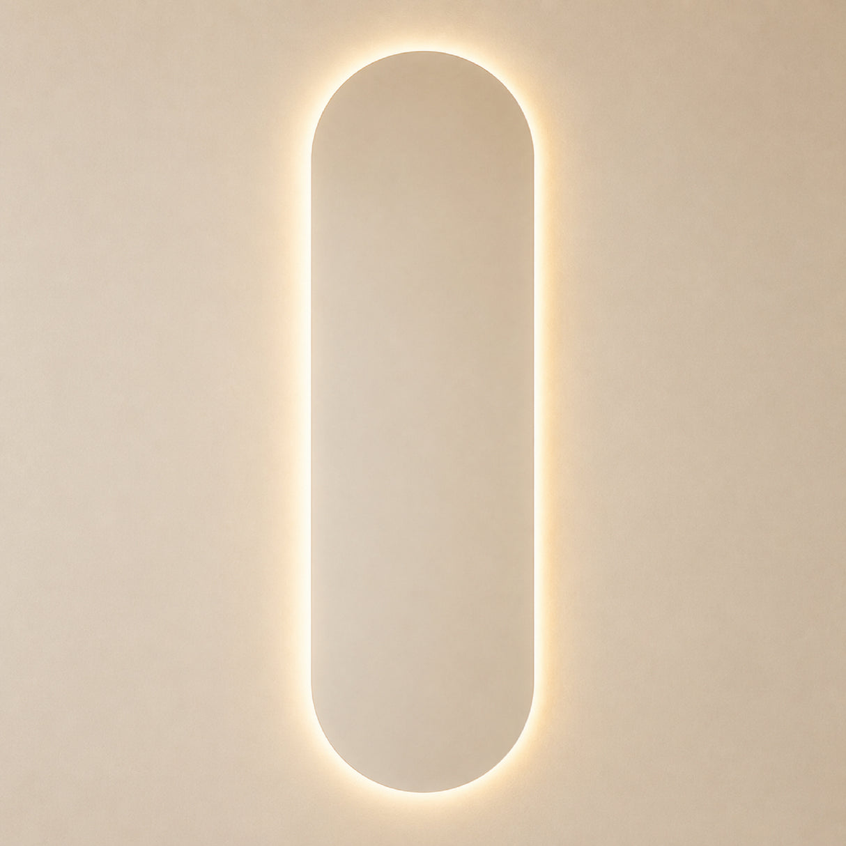 Espejo de Pared Led Porto 45x140cm Ovalado Luz Cálida