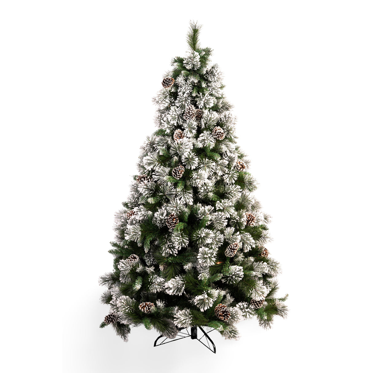 Árbol de Navidad Piñas Verde y Blanco Nieve 120x210cm de Piso