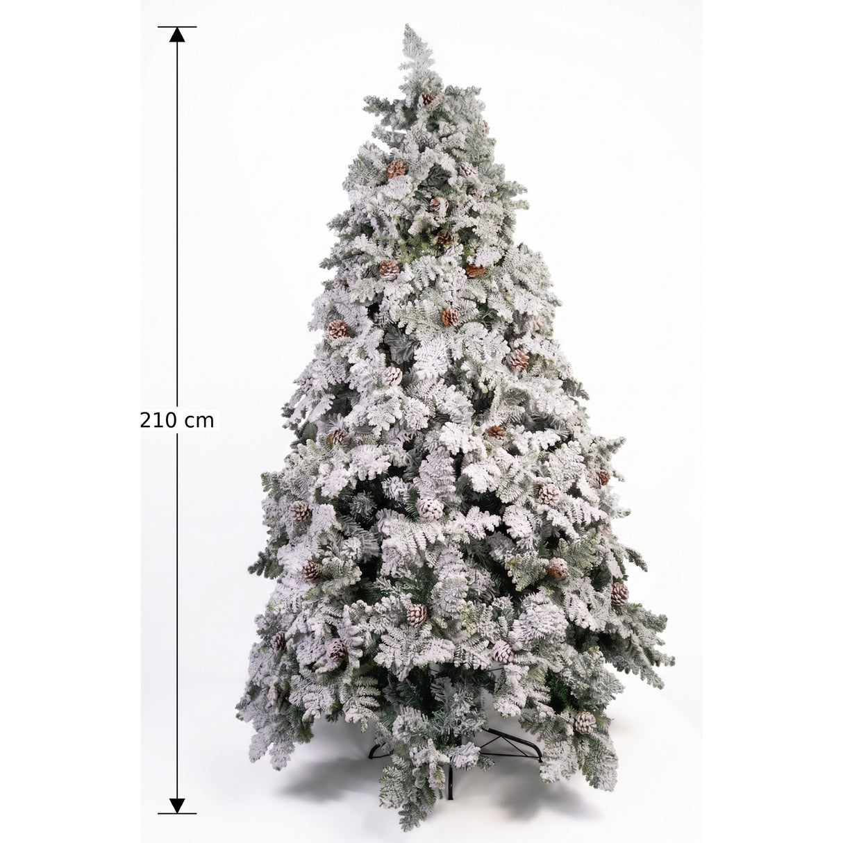 Árbol de Navidad Flores Nieve Verde y Blanco 120x210cm de Piso