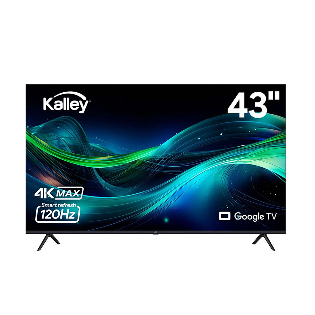Televisor Kalley Google TV LED Negro 4K 2160P 95.72x60.91cm de 43" Pulgadas Smart con Wifi y Bluetooth