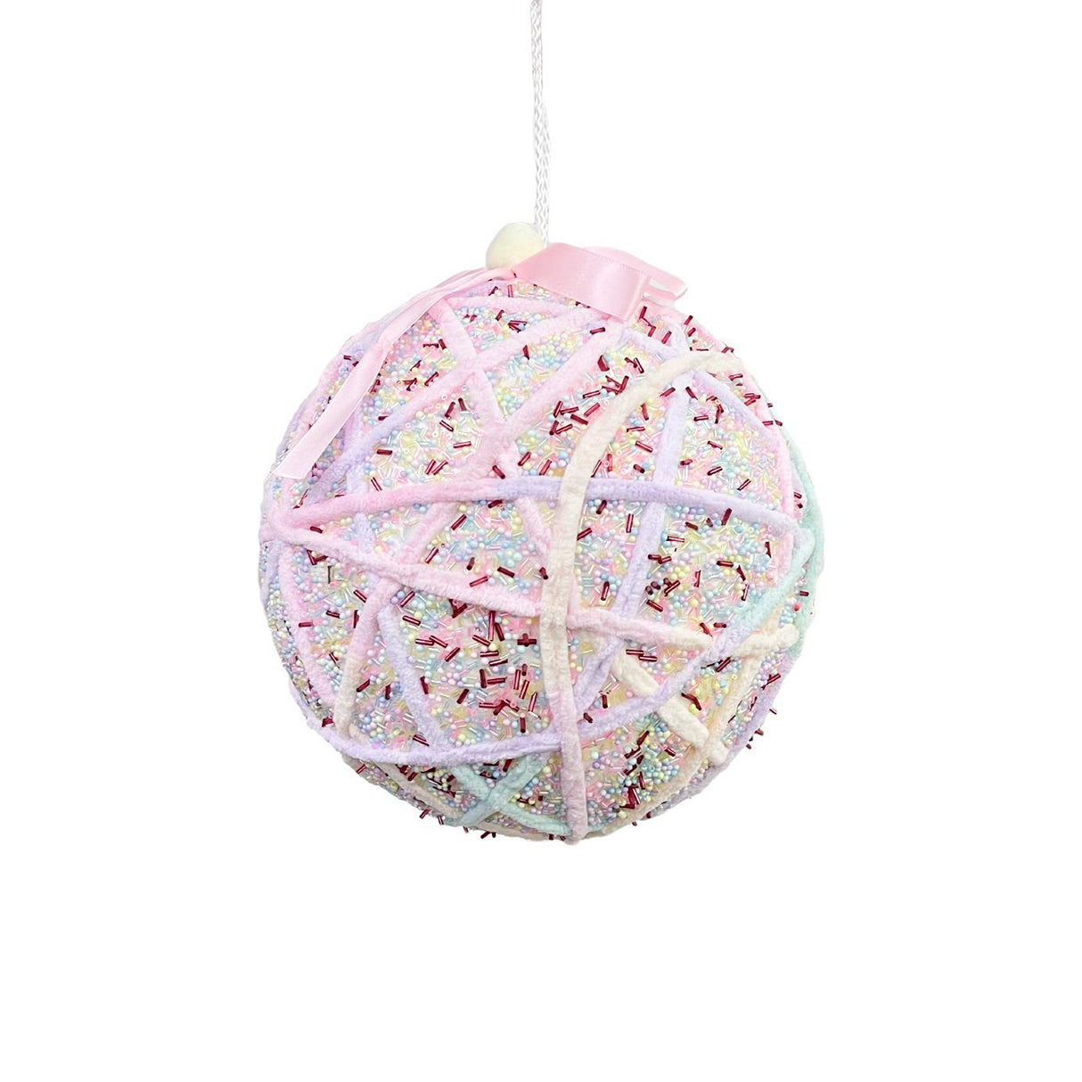 Bola Navideña Candy Candy 25x25cm con Acabado Glitter Reutilizable