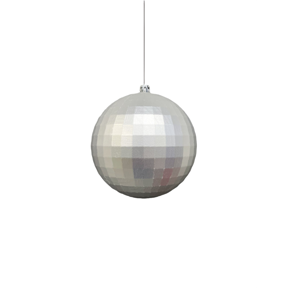 Bola Navideña X 6 Unidades Efecto Espejo Plata 10x10cm con Acabado Brillante Reutilizable