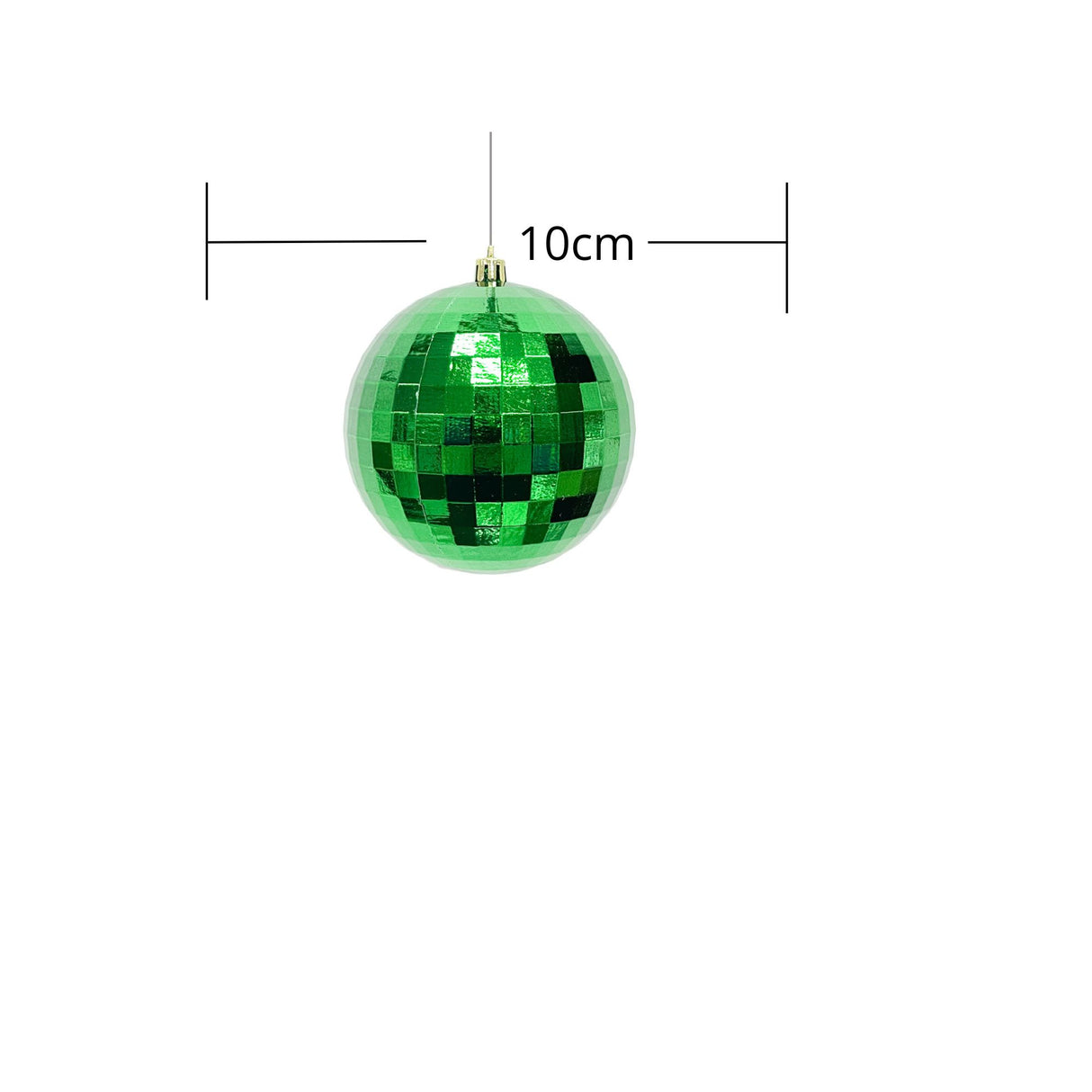 Bola Navideña X 6 Unidades Efecto Espejo Verde 10x10cm con Acabado Brillante Reutilizable