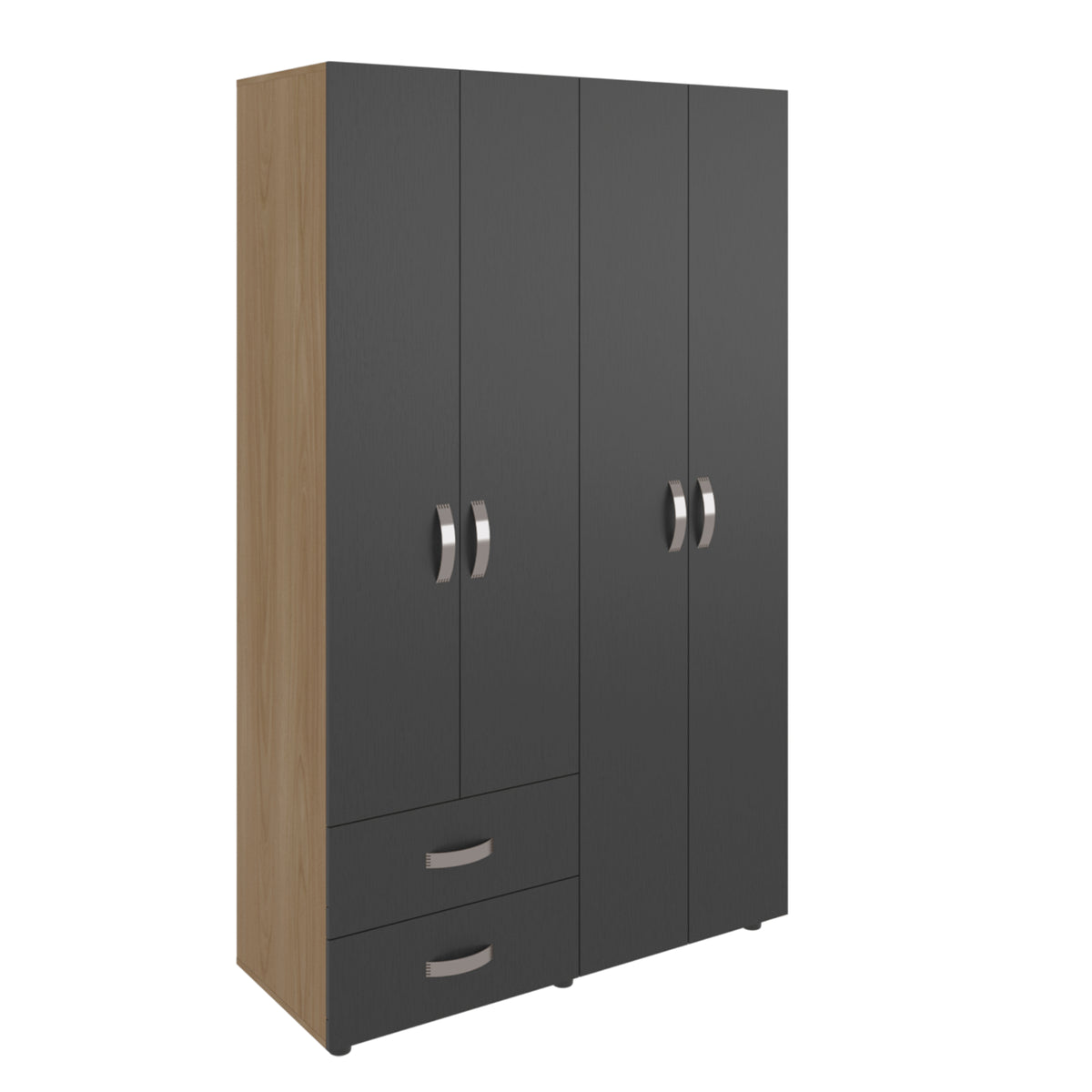 Closet Ankora Fresno Europeo y Wengue 120x200cm con Cuatro Puertas y Dos Cajones