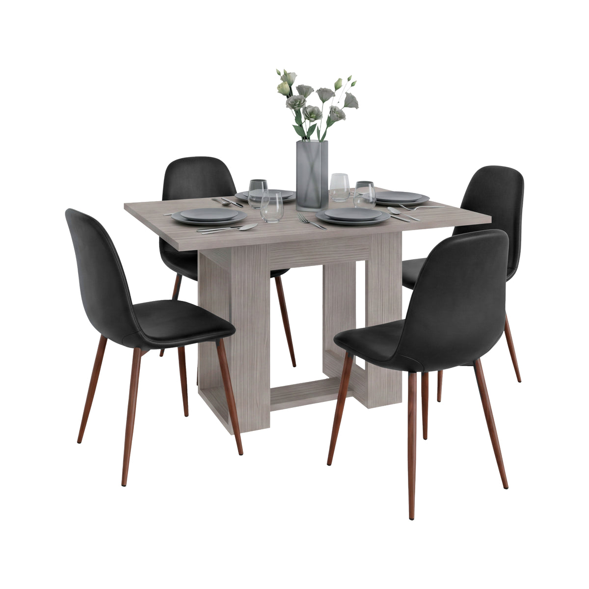 Mesa de Comedor Volterra Positano 120x74cm de Cuatro Puestos sin Sillas y con Patas