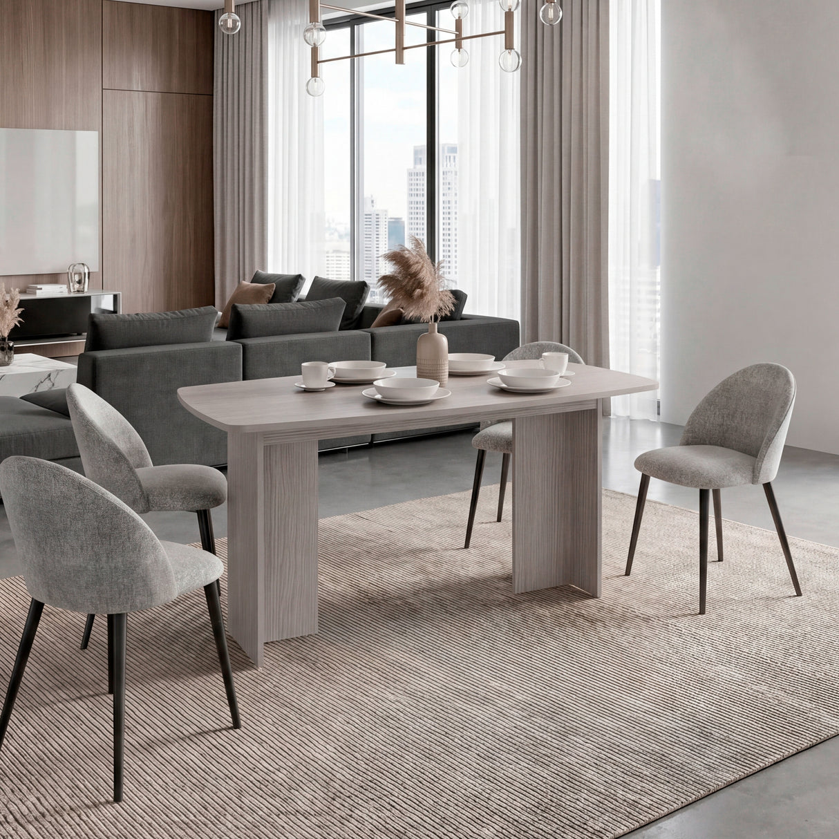Mesa de Comedor Bangkok Positano 156x75.6cm de Cuatro Puestos sin Sillas y con Patas