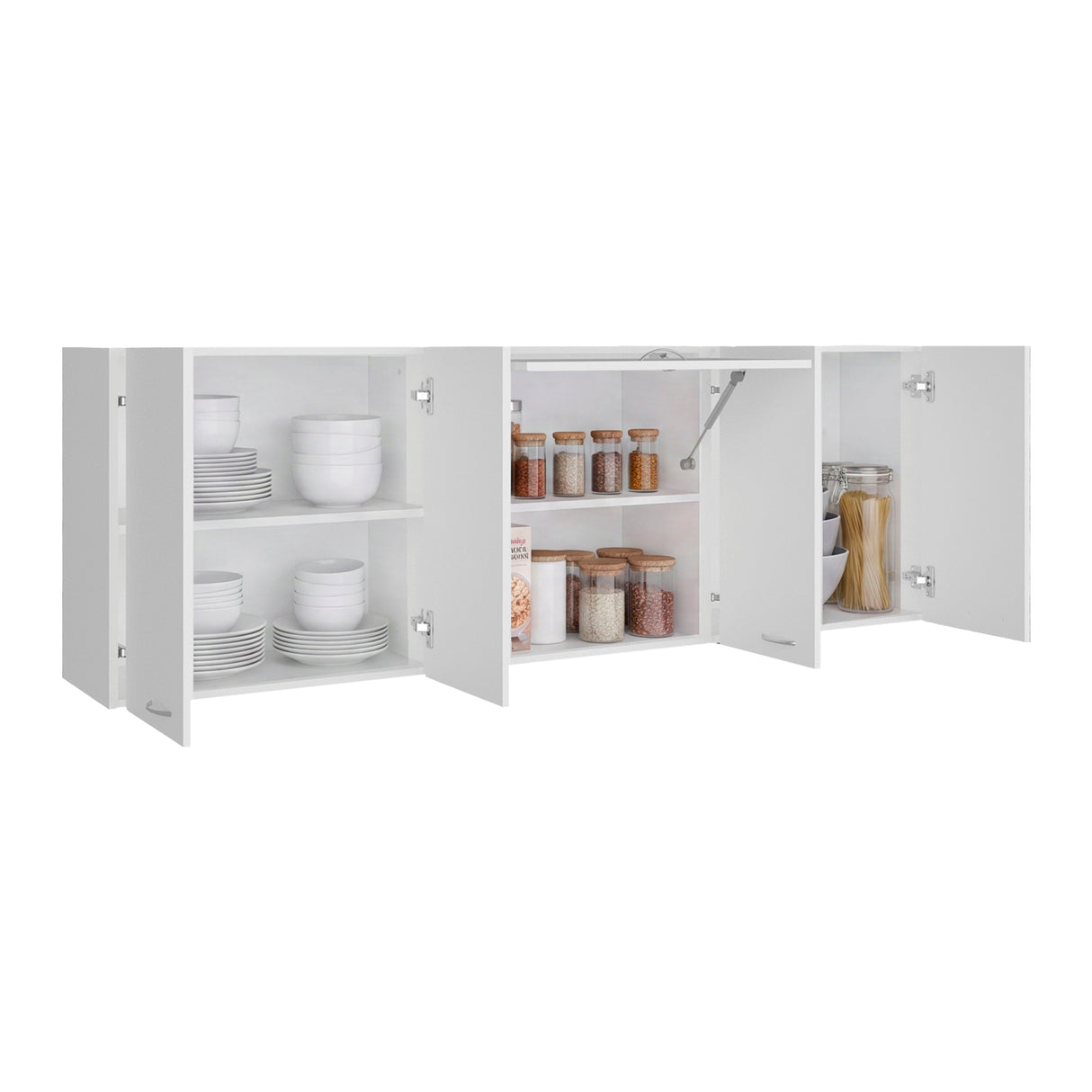 Mueble Superior de Cocina Oceana Blanco 180x60cm con Cinco Puertas