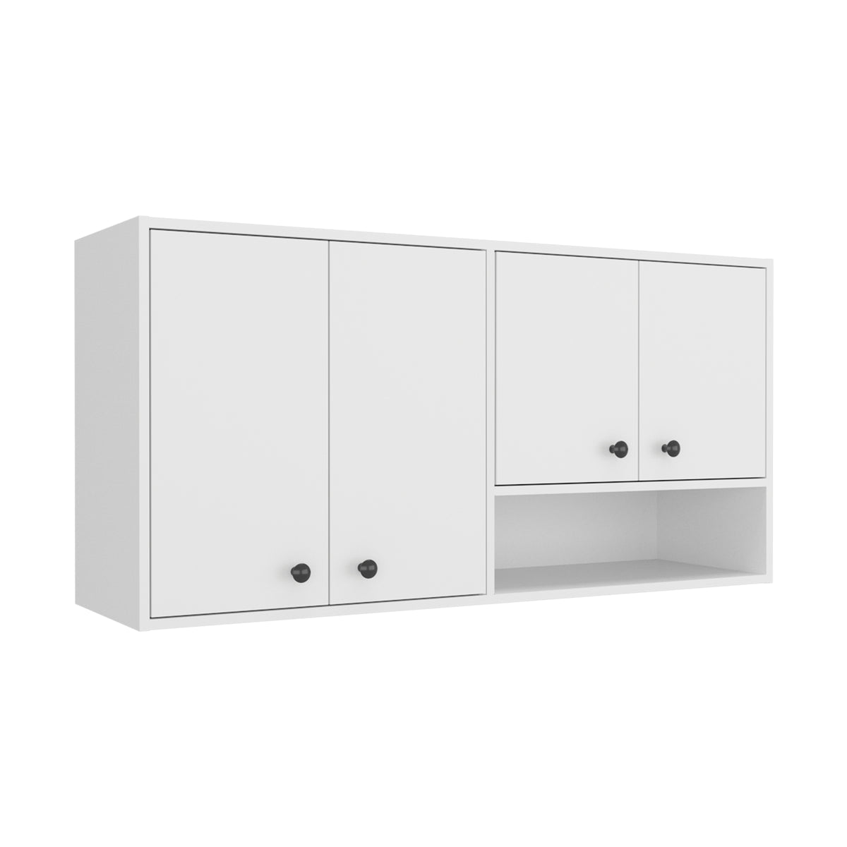 Mueble Superior de Cocina Napoles Blanco 120x60cm con Cuatro Puertas y con Locero