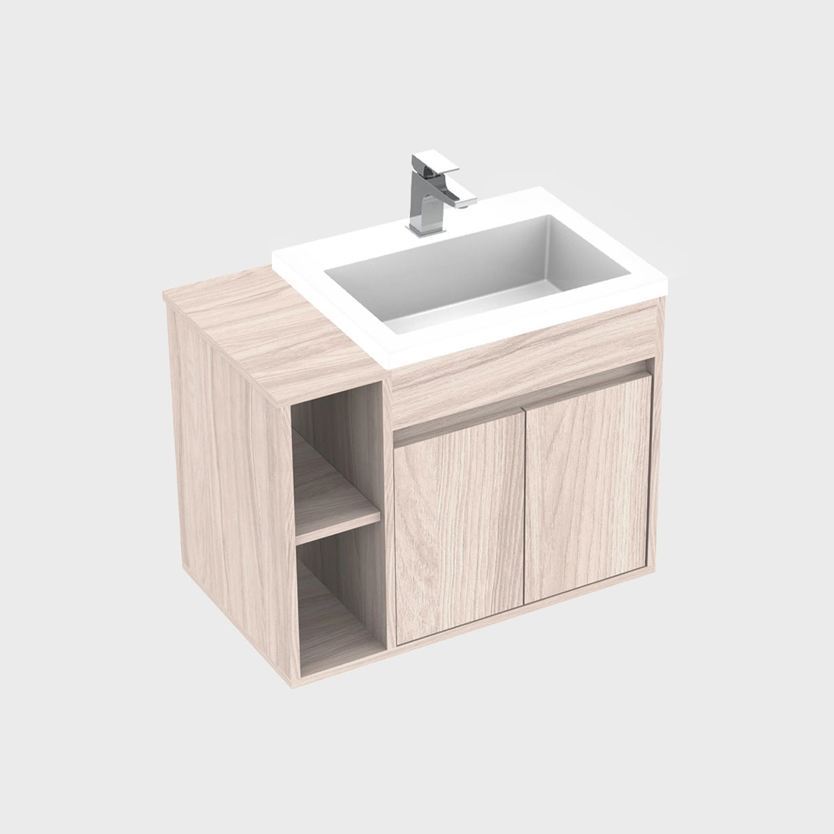 Kit Mueble con Lavamanos Oslo Soder Mali y Blanco 61.8x47.4cm Individual con Dos Cajones
