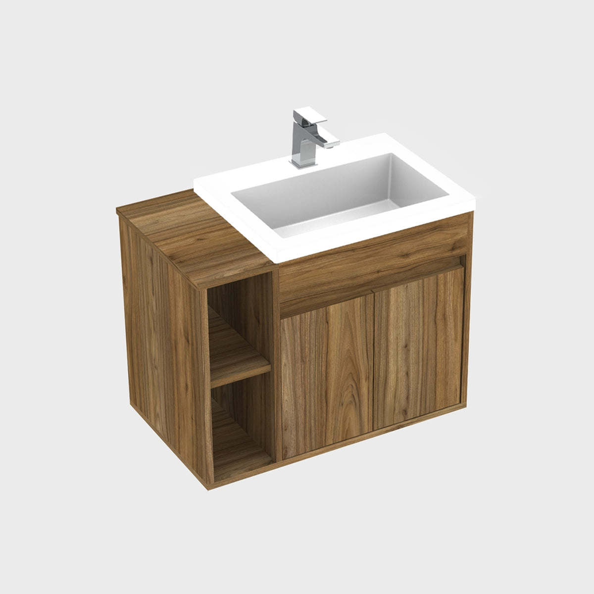 Kit Mueble con Lavamanos Oslo Gracia Sikuani y Blanco 61.8x47.4cm Individual con Dos Cajones
