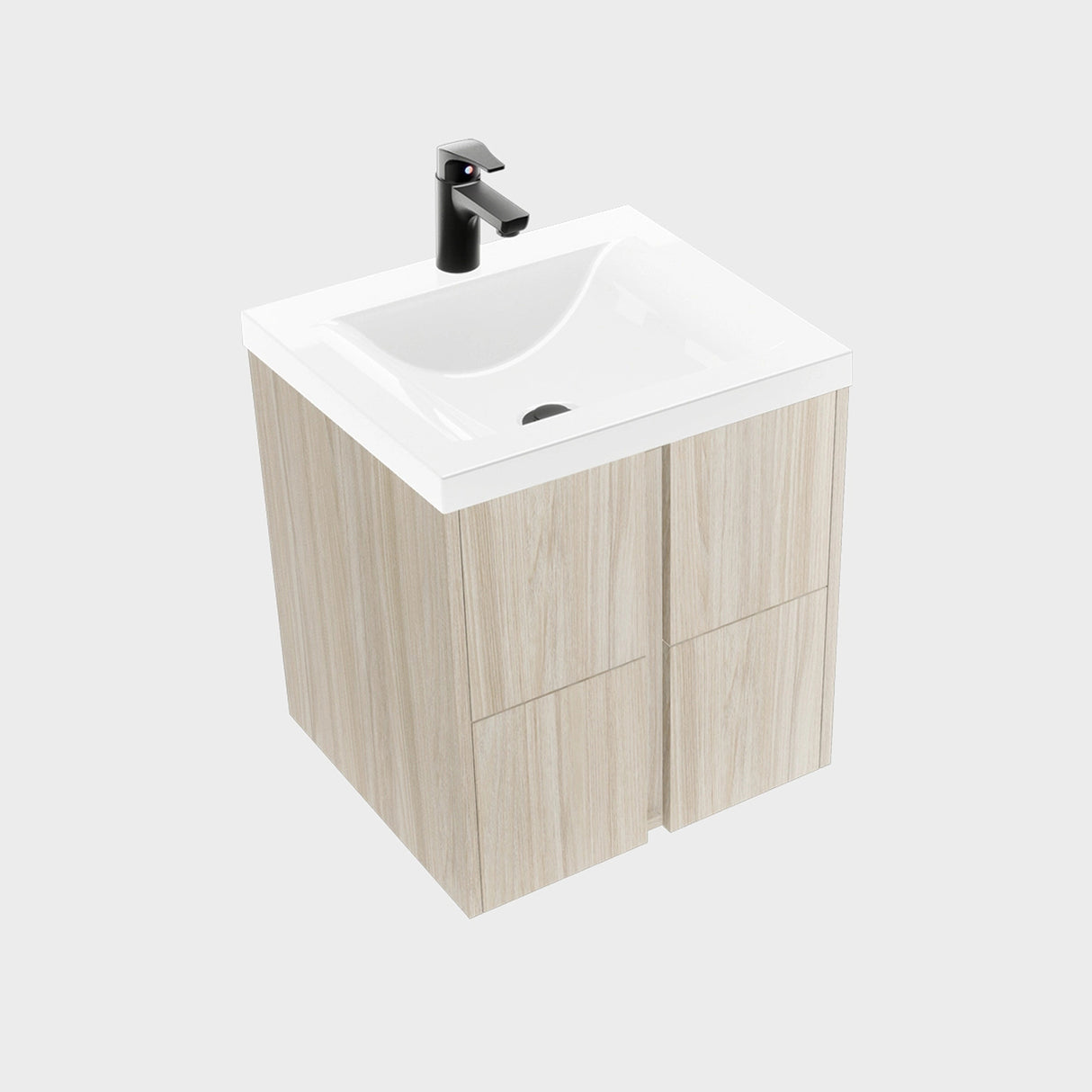 Kit Mueble con Lavamanos Siena Soder Mali y Blanco 46.8x42.4cm Individual con Un Cajón