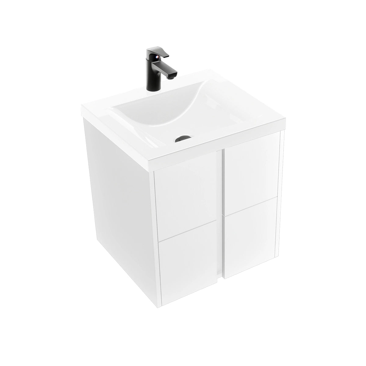 Kit Mueble con Lavamanos Siena Blanco 46.8x42.4cm Individual con Un Cajón