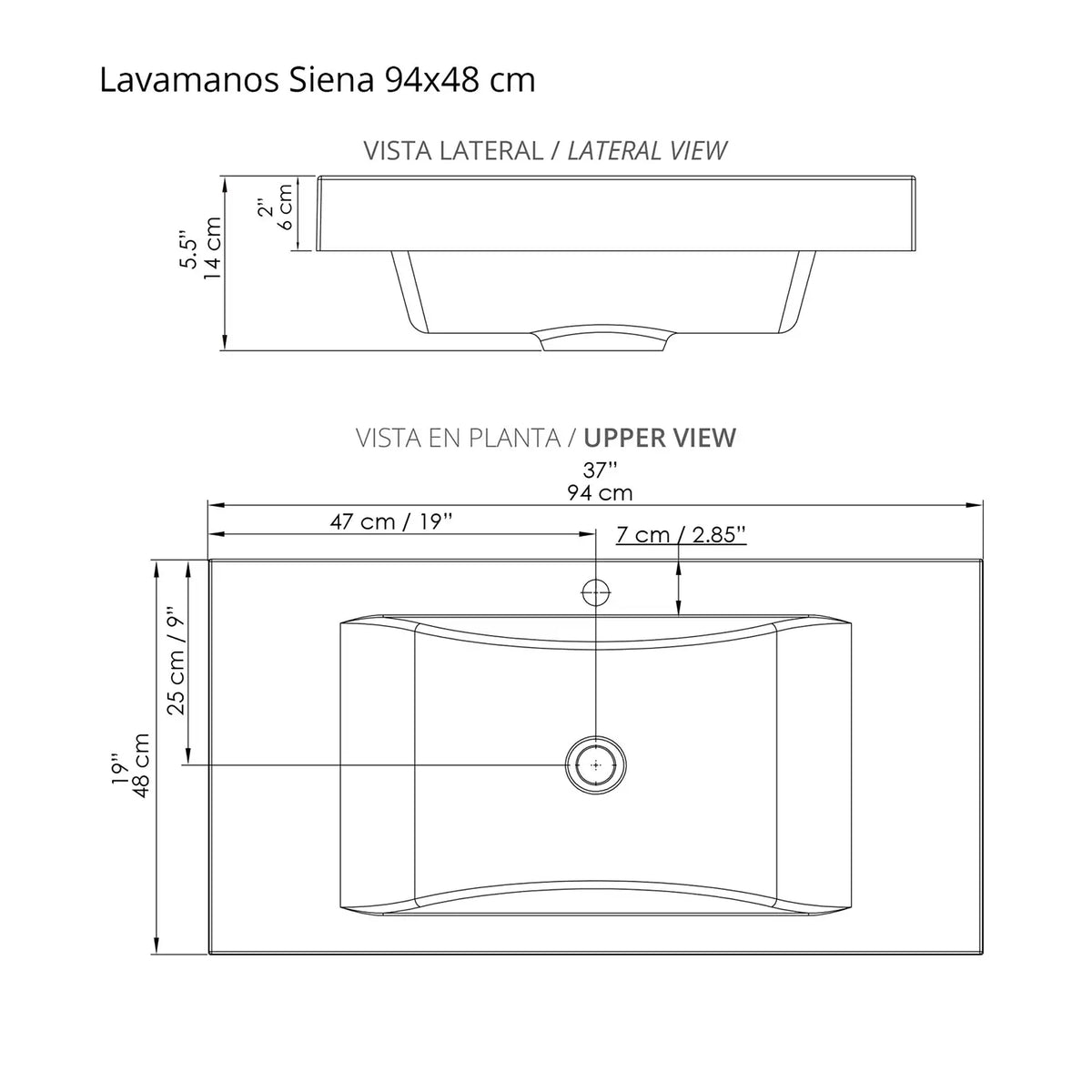Kit Mueble con Lavamanos Siena Soder Mali y Blanco 123.4x47.6cm Dobles con Un Cajón