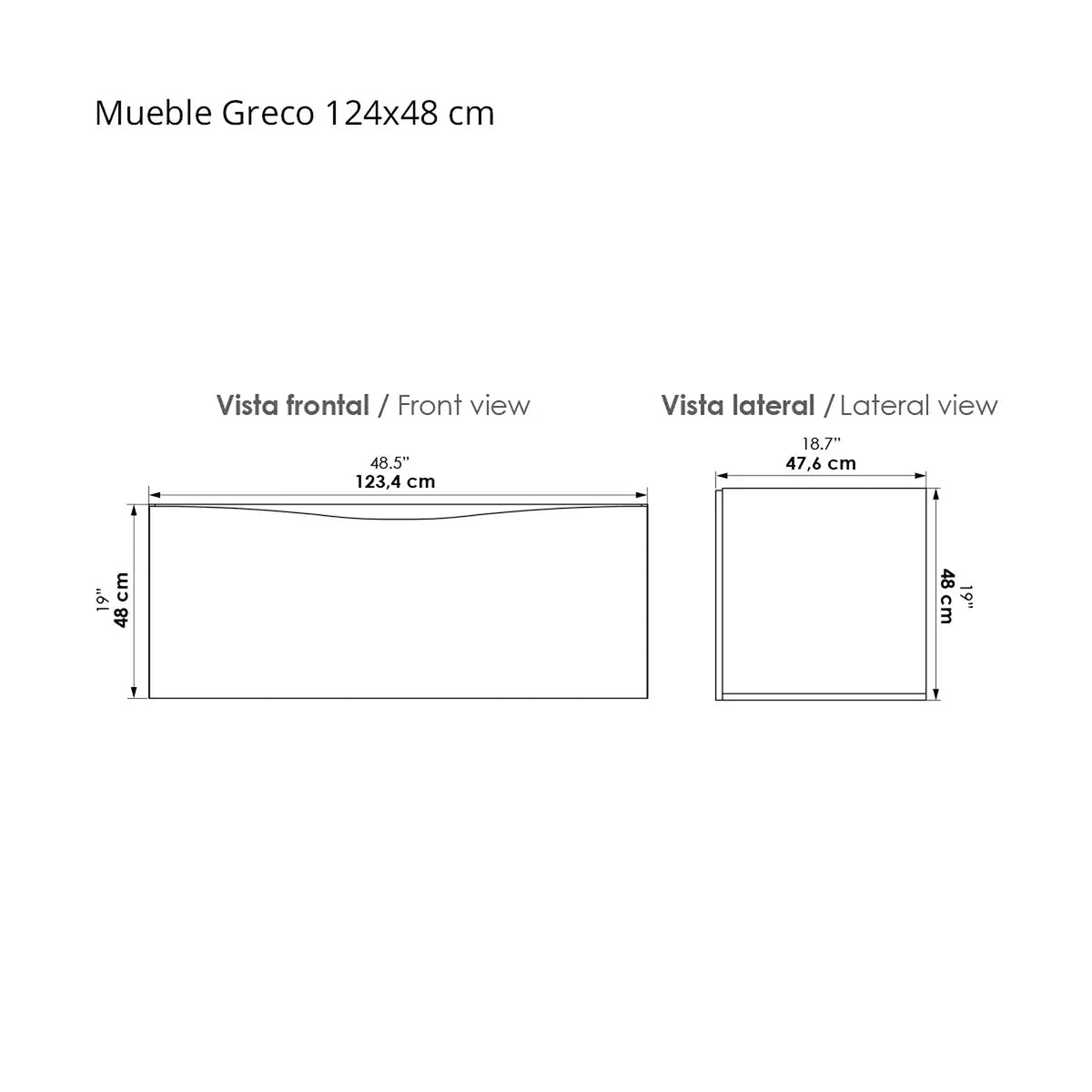 Kit Mueble con Lavamanos Siena Soder Mali y Blanco 123.4x47.6cm Dobles con Un Cajón