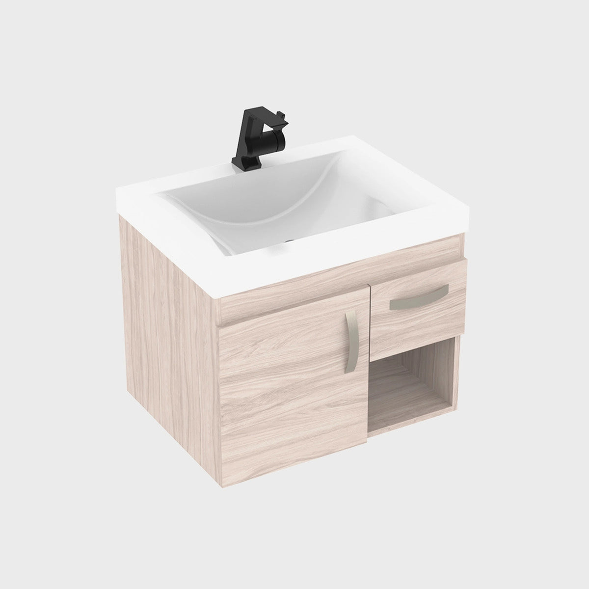 Kit Mueble con Lavamanos Siena Soder Mali y Blanco 62.4x47.6cm Individual con Un Cajón