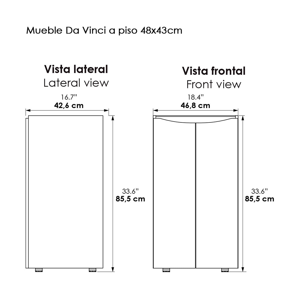 Kit Mueble con Lavamanos Oslo Mitte Tambo y Blanco 46.8x42.4cm Individual