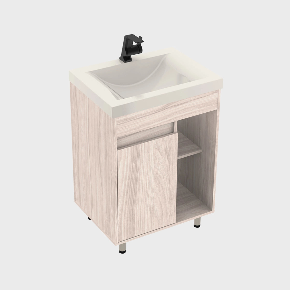 Kit Mueble con Lavamanos Siena Soder Mali y Marfil 61.8x47.4cm Individual con Dos Cajones